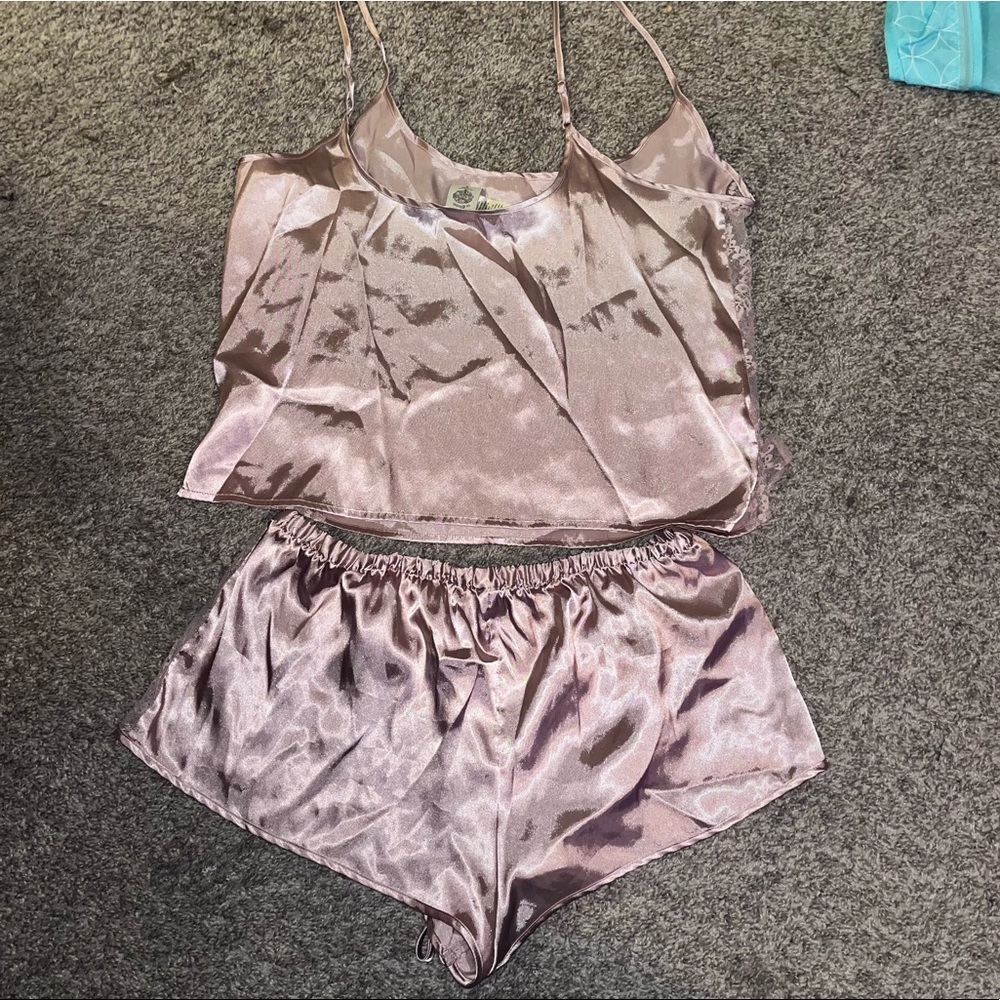 In Bloom by Jonquil Pink Satin Pajama Set